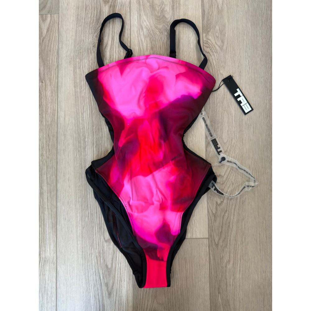 TA3 Squarey Mesh Contour Corset Sculpting OnePiece Rouge HyperFloral XS Reg Long